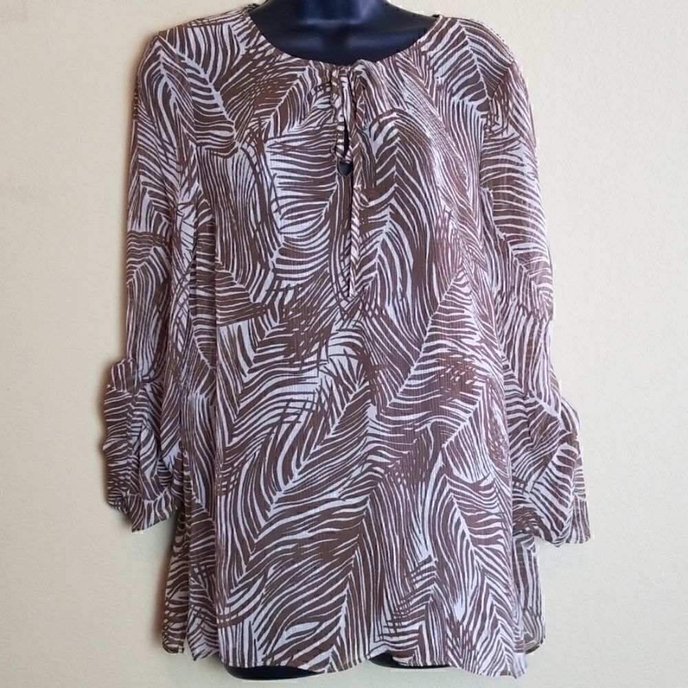 Talbots Sheer Long Sleeve Top